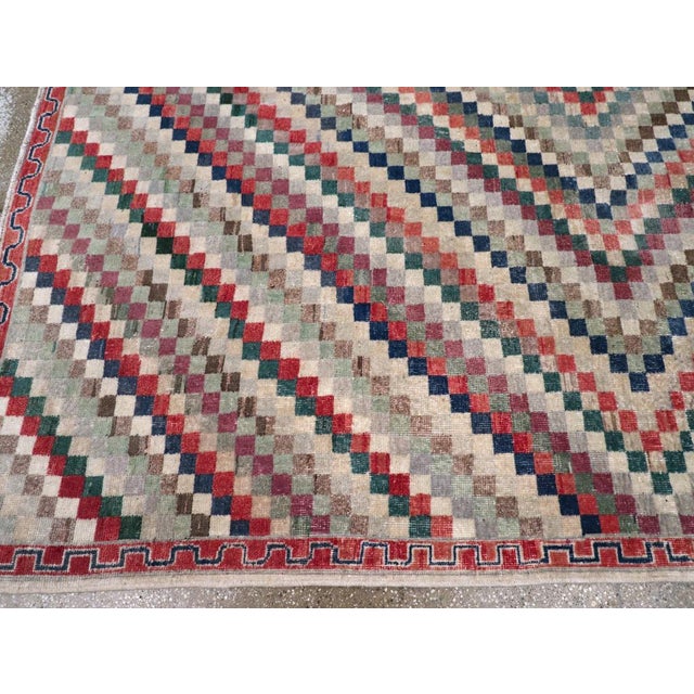 Textile Galerie Shabab Collection Mid-20th Century Turkish Anatolian Art Deco Carpet For Sale - Image 7 of 10