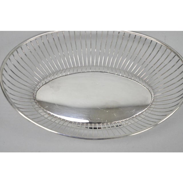 Late 20th Century Vintage Gorham Yc743 English Victorian Silver Plated Wire 11" Bread Fruit Basket For Sale - Image 5 of 10