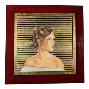 Original Painting Bride in Gold, John Klock, Oil on Board 2000