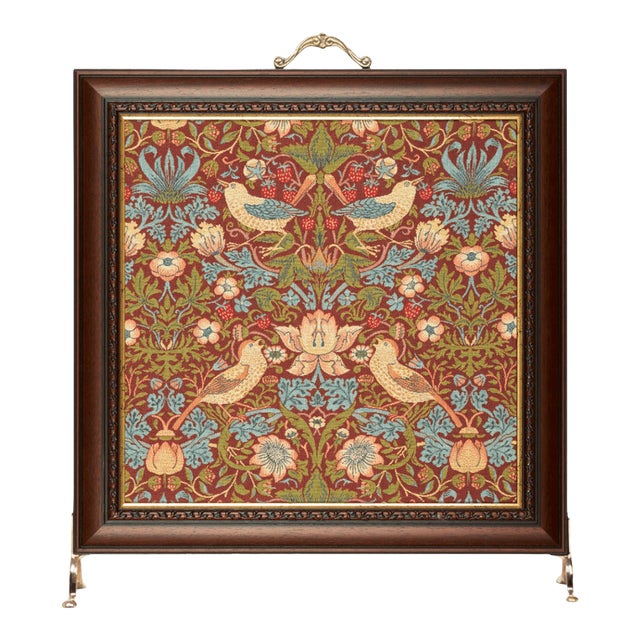 Strawberry Thief Red Tapestry Firescreen For Sale