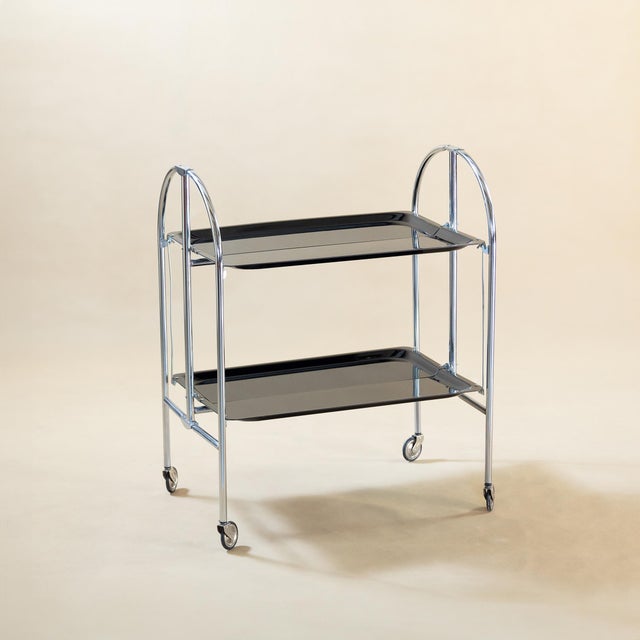 Folding Serving Trolley, Czechoslovakia, 1970s For Sale - Image 11 of 11