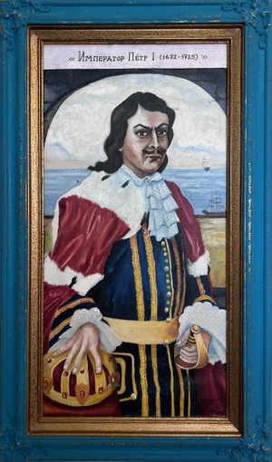 Portrait of Emperor Peter I (1672–1725) – Oil on Canvas – Signed a.g. Saveliev