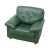 Green leather armchair Dimensions (L x W x H) 105 x 95 x 95cm