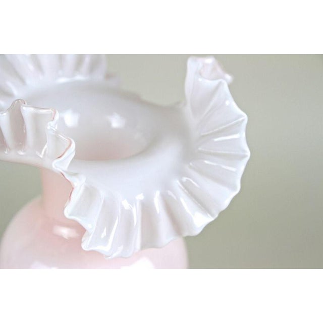 Glass 20th Century Art Nouveau Pink Glass Vase with Frilly Edge, Austria, 1900 For Sale - Image 7 of 15