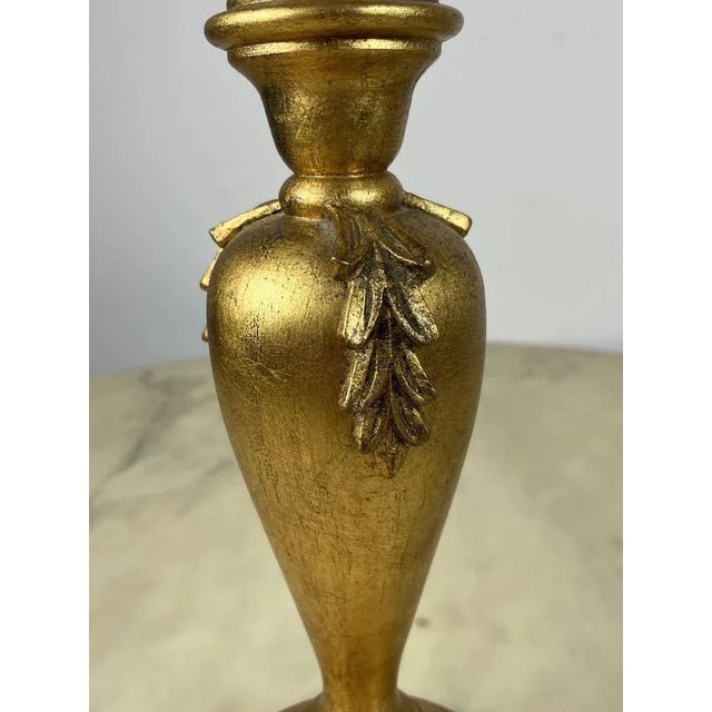 Torch Table Lamp in Gilt Beech, Italy, 1980s For Sale - Image 4 of 8