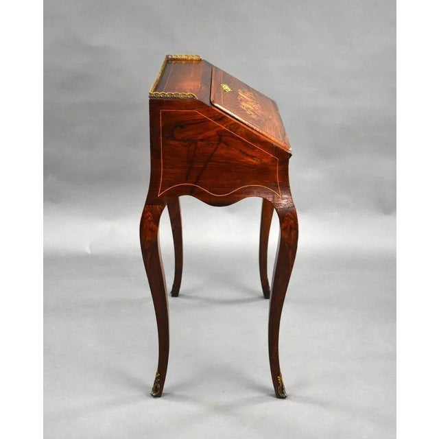 19th Century French Rosewood Bureau De Dame, 1880s For Sale - Image 4 of 12
