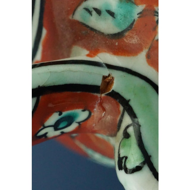 20th Century Ceramic Vase with Iznik Decoration and Stylized Ibex by Icarus Rhodes, Greece, 1950s For Sale - Image 18 of 18