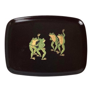 Couroc Tray with Frogs, Monterey, California 1970s For Sale
