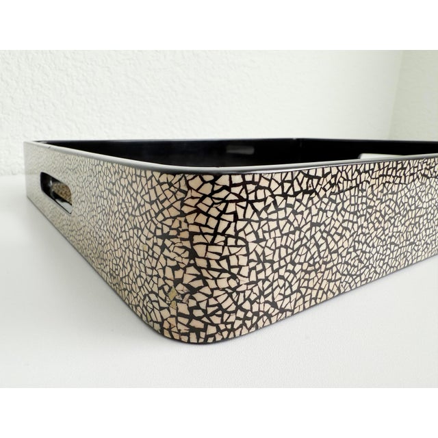 Contemporary Eggshell Lacquer Jean Dunand Style Tray For Sale - Image 3 of 12