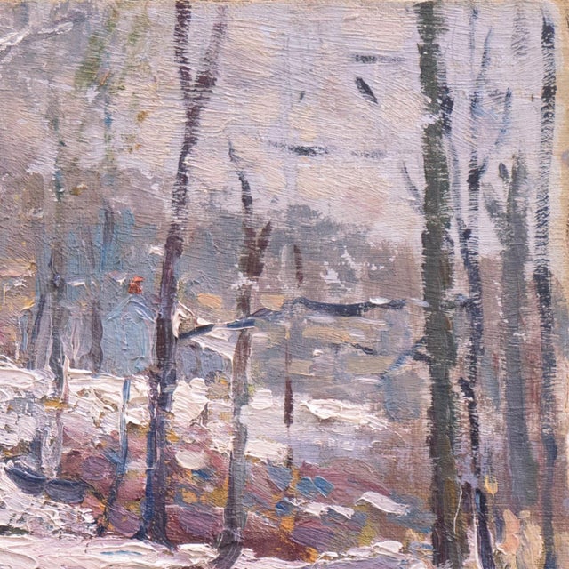 Impressionist 'Winter Landscape' by Mary Bannister Redfield, Circa 1925, Woman Artist, New York, Washington, Impressionist Snow Scene For Sale - Image 3 of 10