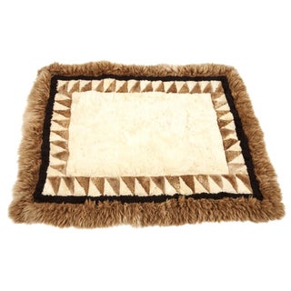 Geometric Peruvian Alpaca Rug - 4'6" x 4'6" For Sale