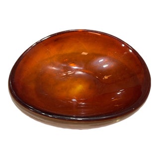 Orange Murano Style Italian Bowl Catchall For Sale