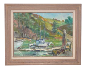 Blessing "Betty" LeMohn Mendocino Coast Oil Painting C.1950s