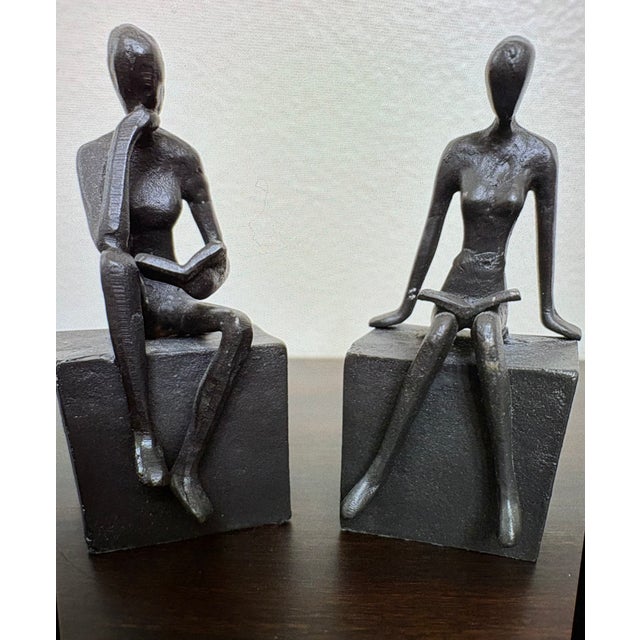 Vintage "Thinker" Brutalist Bookends - A Pair For Sale In Boise - Image 6 of 9