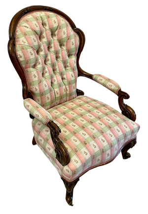 Victorian Carved Walnut Armchair, 1860s