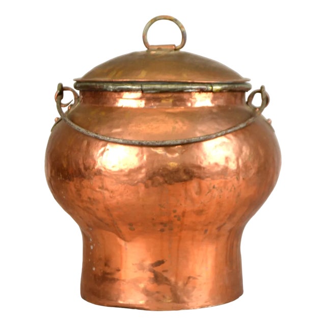 Large Antique Copper Water Vessel For Sale