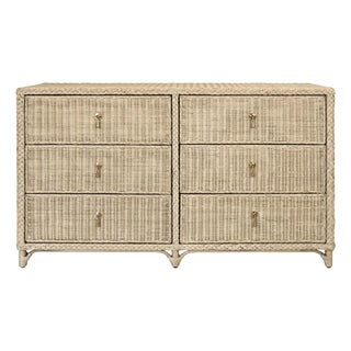 Matthew Izzo Home Bowden Wrapped Rattan Six Drawer Chest For Sale