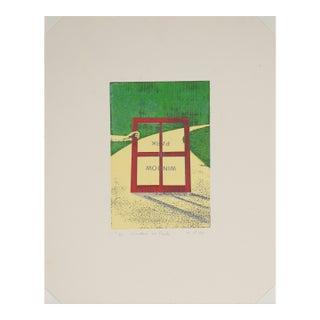 "Window in the Park" - Lithograph on Paper For Sale