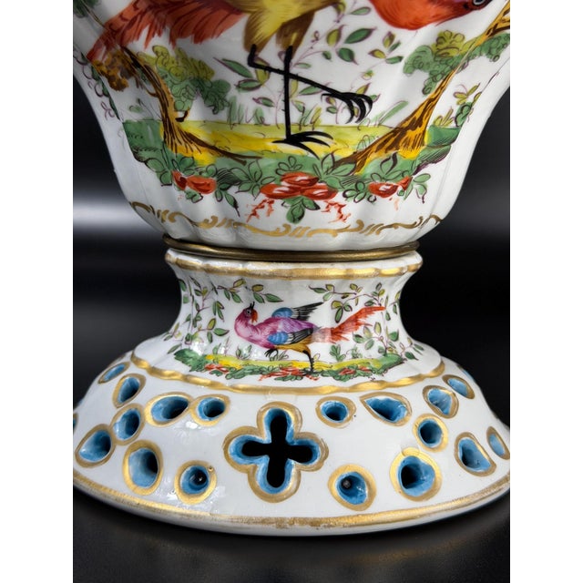 Ceramic Samson Porcelain Covered Vase with Birds from Befos For Sale - Image 7 of 14