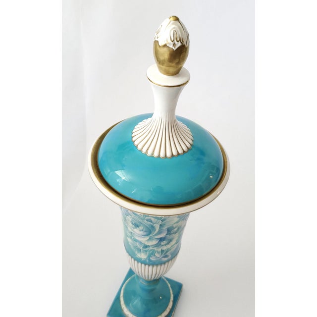 Blue Large Urn Vase Capodimonte For Sale - Image 8 of 12