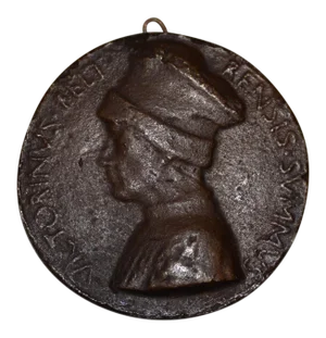 19th Century Bronze Relief Medallion of Vittorino Da Feltre C.1440s