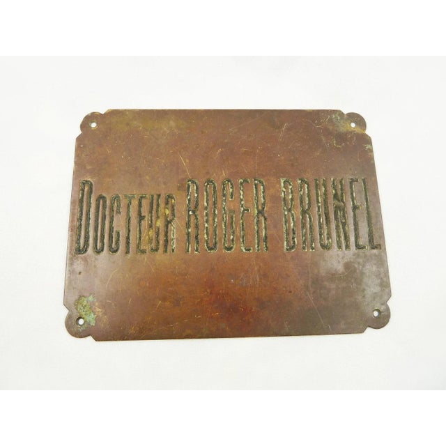 Mid 20th Century Vintage French Bronze Sign for Doctors Office -Docteur Wall Decor Mid-Century Design For Sale - Image 5 of 5