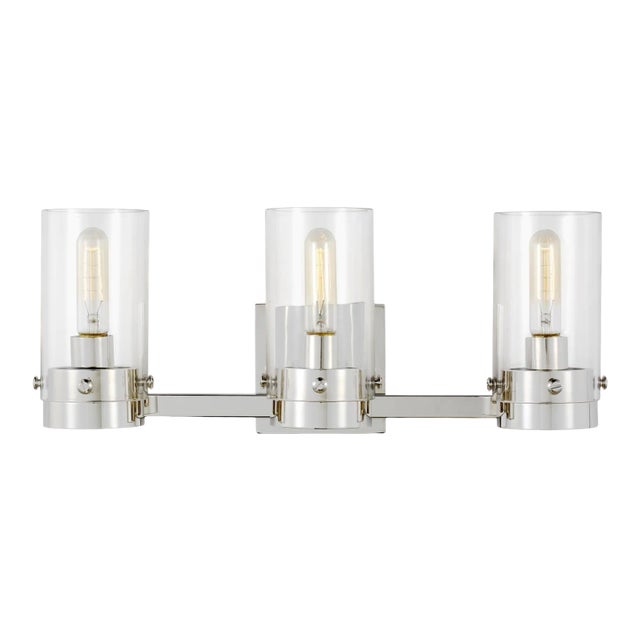 Chapman & Myers by Visual Comfort Studio Garrett 3 - Light Vanity, Silver For Sale