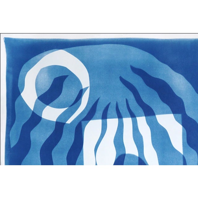Ink Blue 2025, Desert Modernism Style, Cyanotype Print on Watercolor Paper, Surreal Desert Landscape by Kind of Cyan For Sale - Image 8 of 8