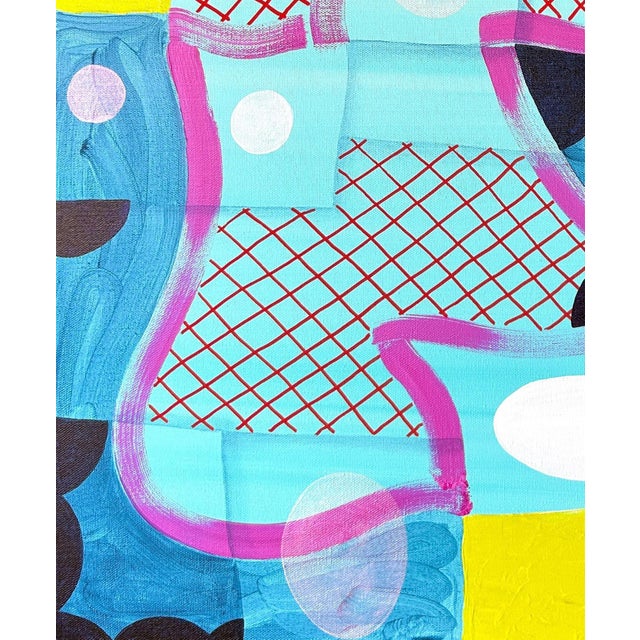 Max Manning “Untitled (CVS276)” Contemporary Blue, Pink & Yellow Geometric Abstract Painting, 2024 For Sale In Houston - Image 6 of 8