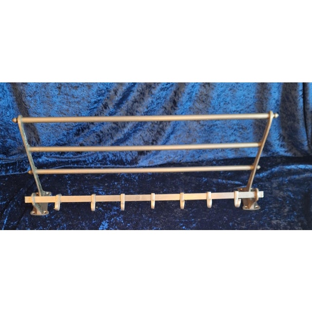 Silver French Art Deco Wall-Mounted Coat Rack in Nickel-Plated Metal, 1930s For Sale - Image 8 of 8