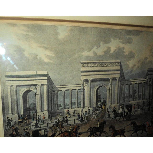 Gray Antique Hyde Park Engraved Print London 1828 J. Watson For Sale - Image 8 of 13