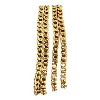 24 Karat Pure Gold Hand Made Yellow Gold LINK Chain Necklace, 37.7 Gm, 22 Inch For Sale