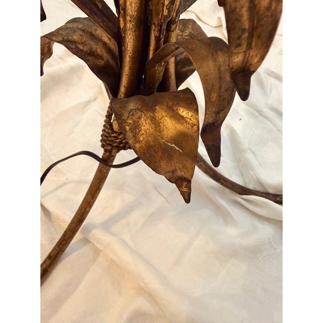 Hollywood Regency Gilded Metal and Glass Flower Base Side Table by Hans Kogl For Sale - Image 12 of 14