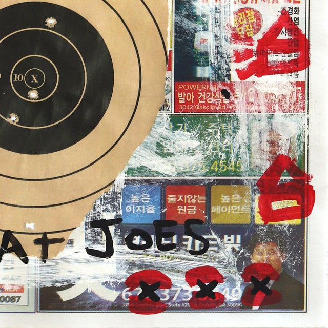 2020s Burger Target - Original Pop Street Art Acrylic Painting on Newspaper by Gary John For Sale - Image 5 of 6