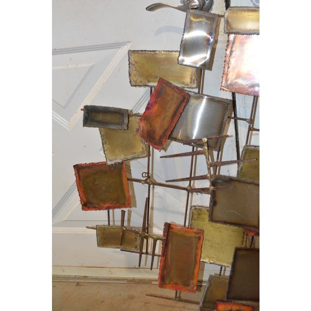 Curtis Jere Style Brutalist Metal Copper / Brass 'Nails' Abstract Wall Art Sculpture For Sale - Image 12 of 18