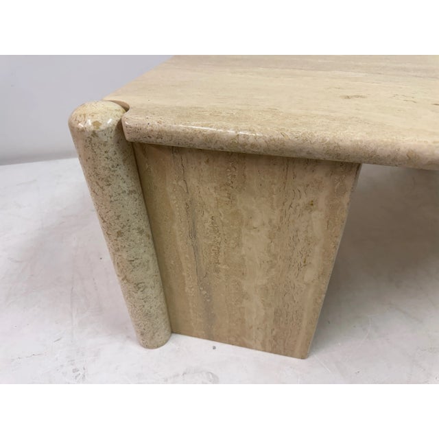 Eye-Shaped Travertine Coffee Table, 1980s For Sale - Image 10 of 14