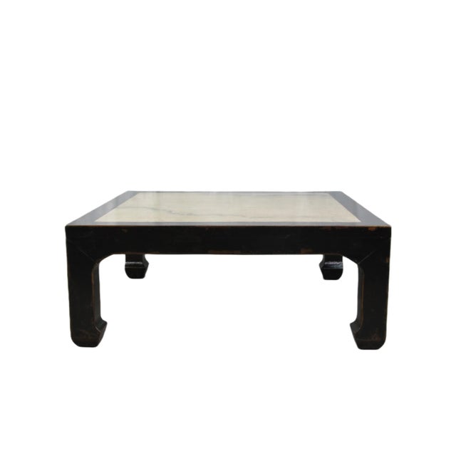 Brown Vintage Marble Top Asian Coffee Table For Sale - Image 8 of 8