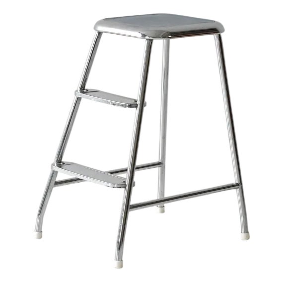 Vintage Scandinavian Steel and Formica Stepladder, 1960s For Sale