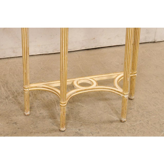 Early 20th Century Italian Pair Antique Petite-Size Demi-Lunes For Sale - Image 10 of 11