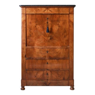 19th Century French Louis Philippe Secretary, Burl Wood Secretaire à Abattant For Sale