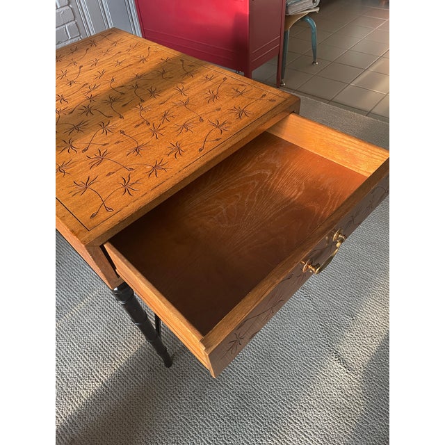 1960s Mid-Century Kittenger Side Table - Faux Bamboo Dandelion Design For Sale - Image 10 of 11