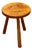 Antique French Rustic Stool in Oak, 1890s For Sale