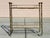 Mid-Century Modern Brass & Glass Bar Cart With Blue & Gold Medallion Top | Hollywood Regency For Sale - Image 4 of 18