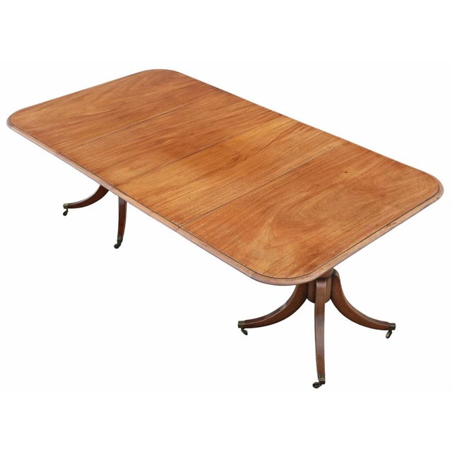 Antique 19th Century Twin Pedestal Extending Dining Table For Sale - Image 3 of 12