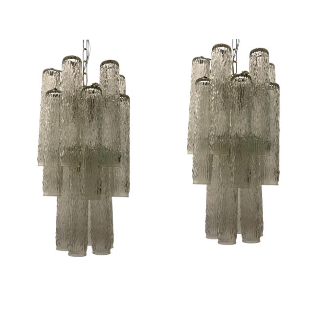 Vintage Italian Murano Glass Tube Pendants by Toni Zuccheri, 1970s, Set of 2 For Sale - Image 7 of 8