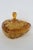Hazel Atlas Amber Glass Lidded Triangle Dish With Embossed Leaf Pattern 5085b For Sale In Miami - Image 6 of 14
