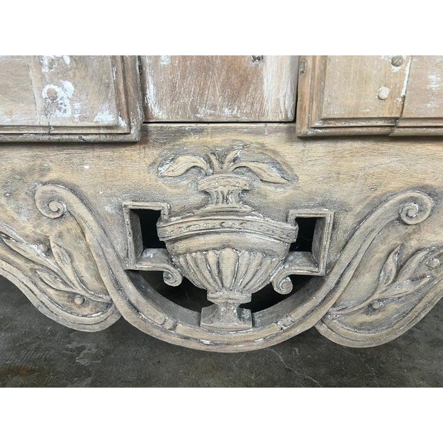 18th C. French Carved Buffet With Distressed Painted Finish For Sale - Image 4 of 18