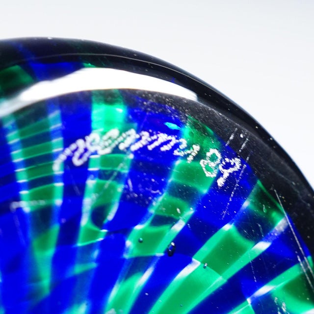 Blue Venini a Canne Bottle 'Elixir' by Gio Ponti Venice Murano For Sale - Image 8 of 9