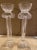 Transparent Pair of 1980s Hand Blown Glass Candlesticks, Corinthian Column Style Fluted Glass With Candle Cup Holder on Top For Sale - Image 8 of 9