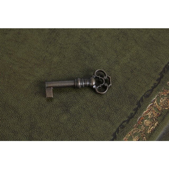 English Mahogany 3 Panel Leather Top Executive Desk For Sale - Image 12 of 16